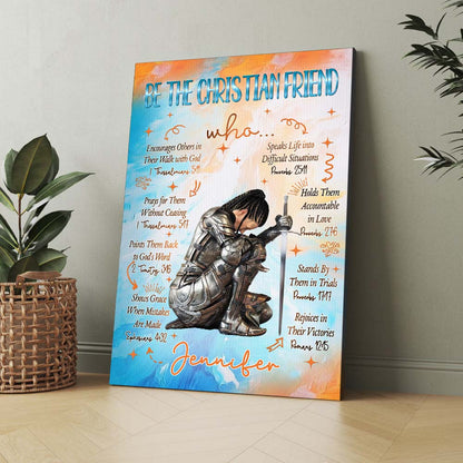 Personalized Woman Warrior of God Be The Christian Friend Poster Canvas