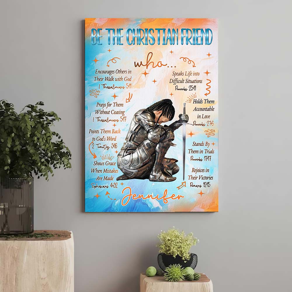 Personalized Woman Warrior of God Be The Christian Friend Poster Canvas