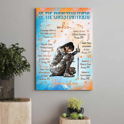 Personalized Woman Warrior of God Be The Christian Friend Poster Canvas