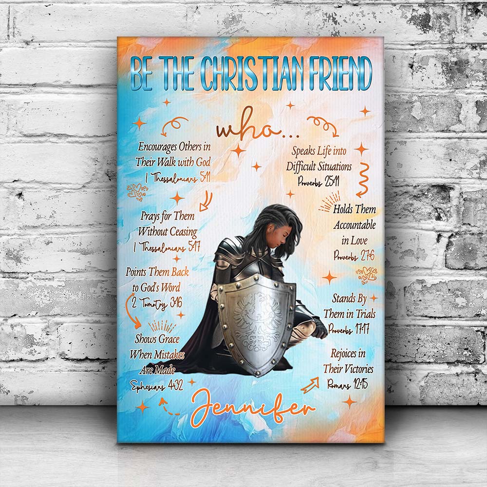 Personalized Woman Warrior of God Be The Christian Friend Poster Canvas