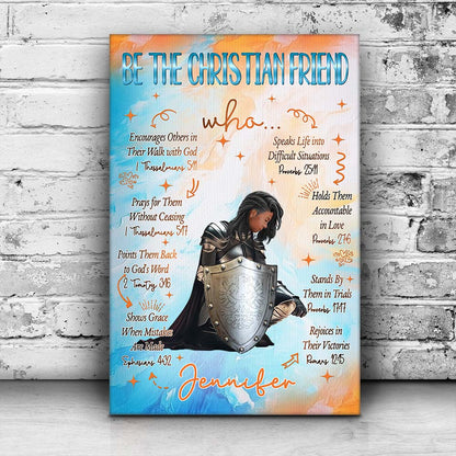 Personalized Woman Warrior of God Be The Christian Friend Poster Canvas