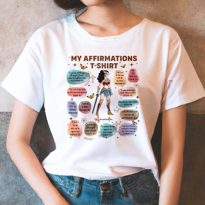 Personalized Woman Warrior of God Bible Verse Affirmation I Can Do All Things Through Christ T-Shirt