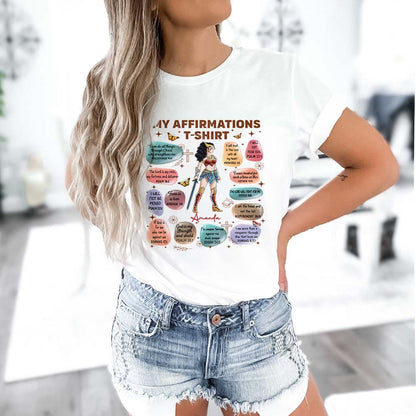 Personalized Woman Warrior of God Bible Verse Affirmation I Can Do All Things Through Christ T-Shirt