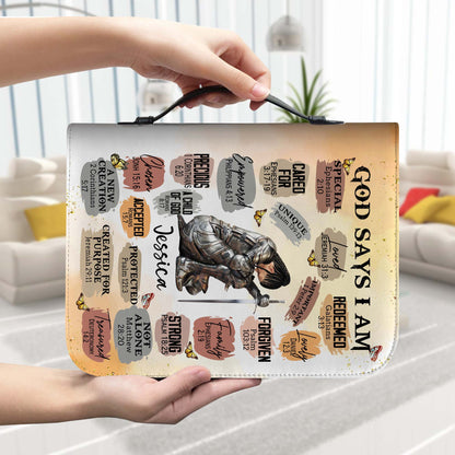Personalized Woman Warrior of God God Says I Am Special Loved Unique Leather Bible Cover