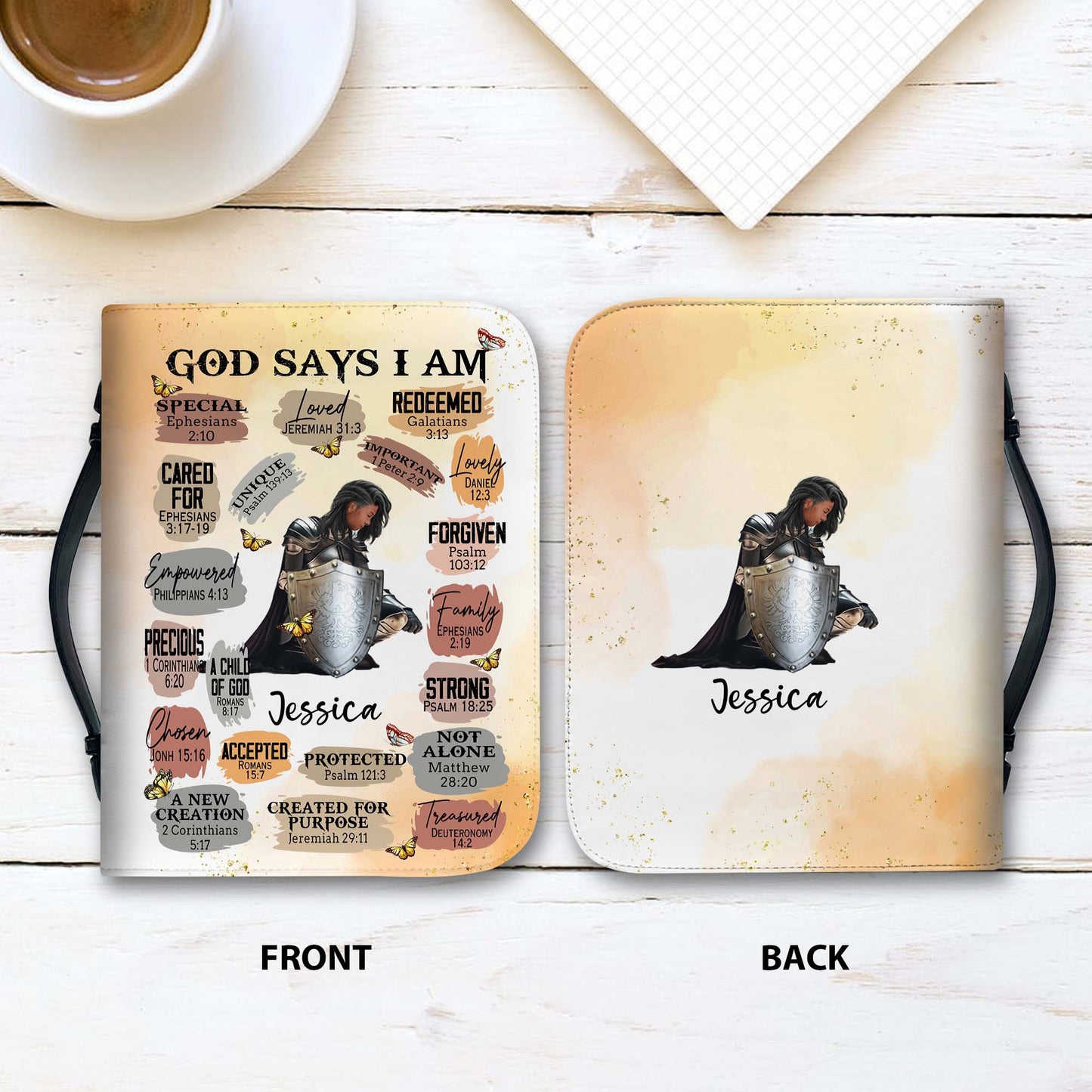 Personalized Woman Warrior of God God Says I Am Special Loved Unique Leather Bible Cover