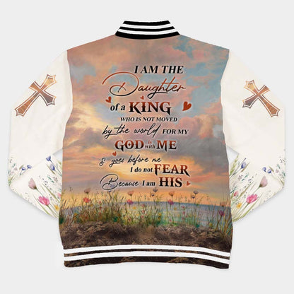 Personalized Woman Warrior of God I Am the Daughter of a King Varsity Jacket