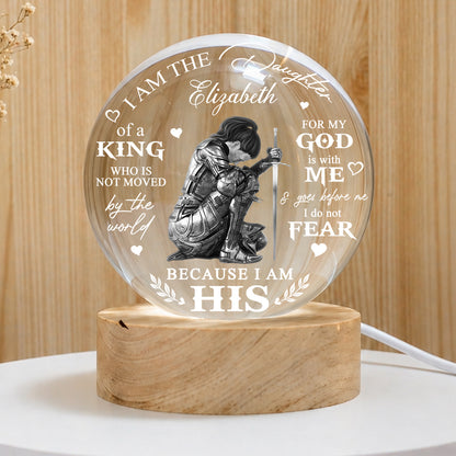 Personalized Woman Warrior of God I Am the Daughter of a King Crystal Ball Night Light