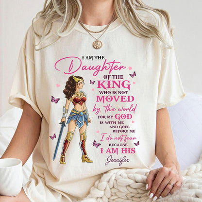 Personalized Woman Warrior of God I Am the Daughter of the King T-Shirt