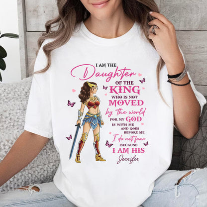 Personalized Woman Warrior of God I Am the Daughter of the King T-Shirt