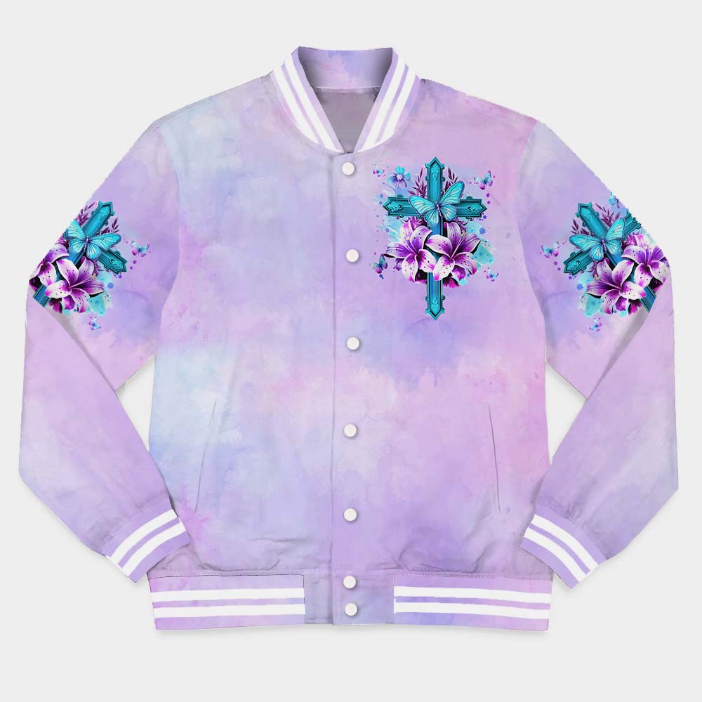 Personalized Woman Warrior of God I Believe in God and the Power of Prayer Varsity Jacket