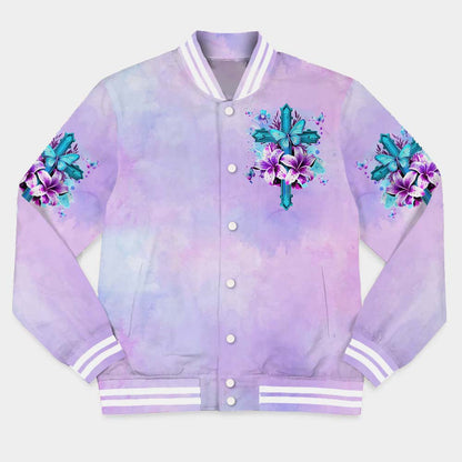 Personalized Woman Warrior of God I Believe in God and the Power of Prayer Varsity Jacket