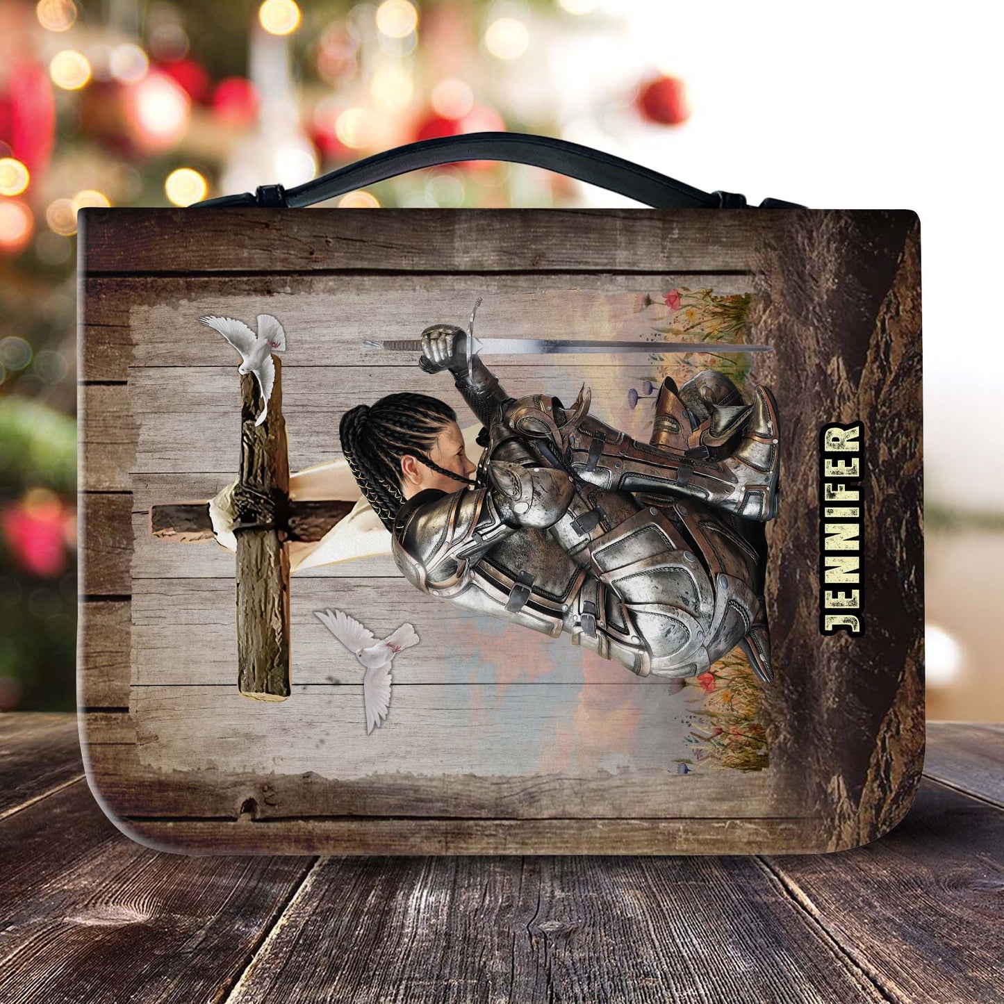 Personalized Woman Warrior of God No Weapon That Is Formed Against Me Isaiah 54:17 Leather Bible Cover