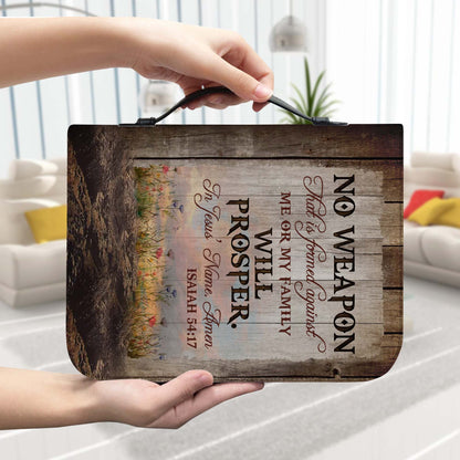 Personalized Woman Warrior of God No Weapon That Is Formed Against Me Isaiah 54:17 Leather Bible Cover