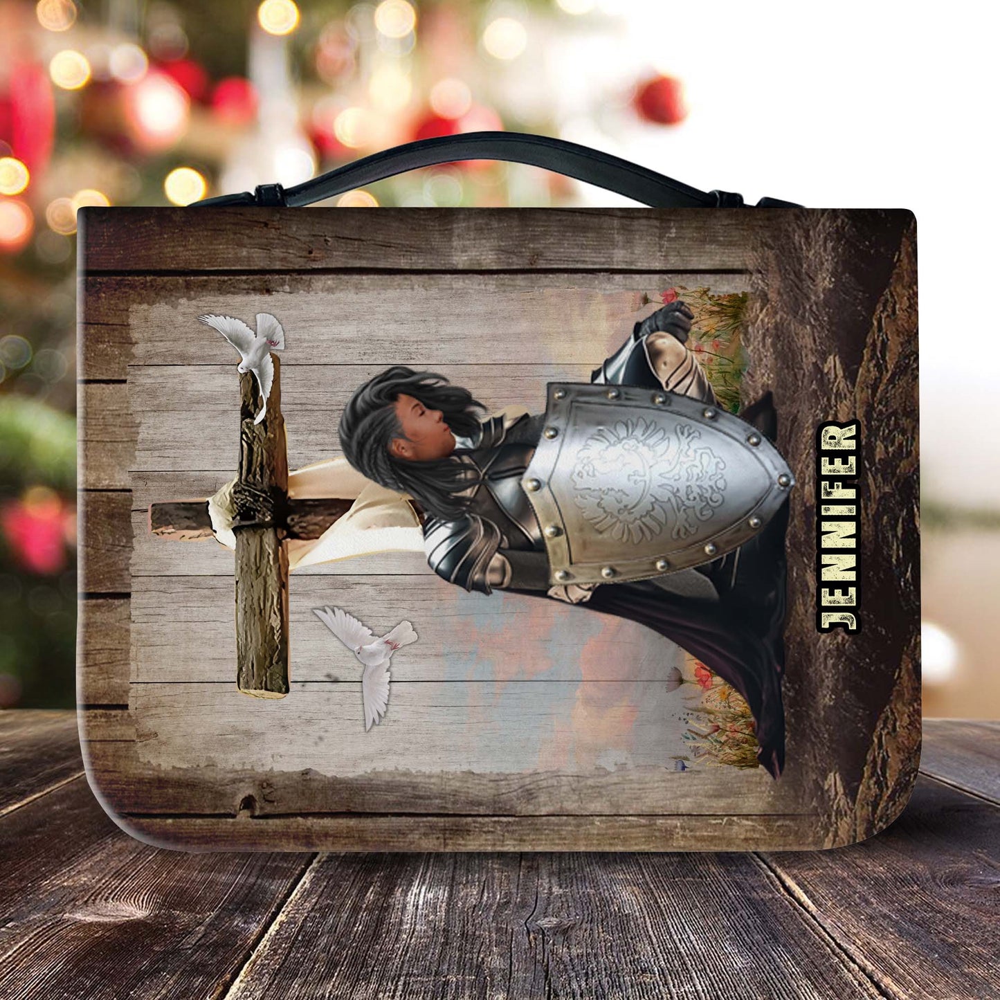 Personalized Woman Warrior of God No Weapon That Is Formed Against Me Isaiah 54:17 Leather Bible Cover