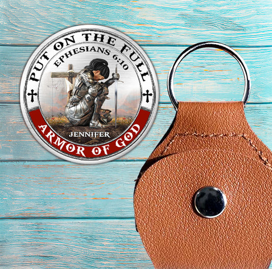 Personalized Woman Warrior of God Put On the Full Armor of God Ephesians 6:10 Pocket Hug