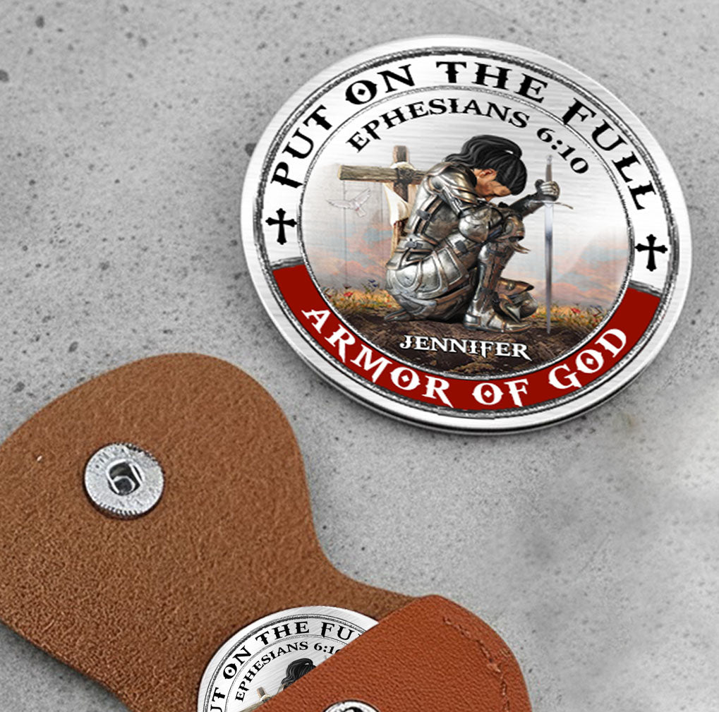 Personalized Woman Warrior of God Put On the Full Armor of God Ephesians 6:10 Pocket Hug