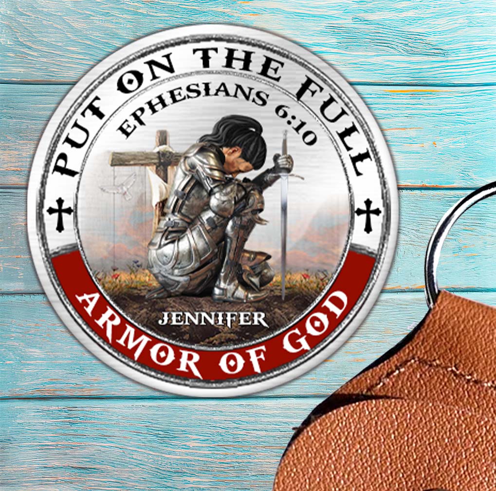 Personalized Woman Warrior of God Put On the Full Armor of God Ephesians 6:10 Pocket Hug