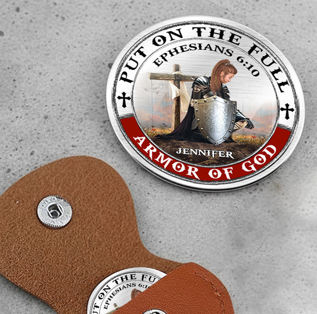 Personalized Woman Warrior of God Put On the Full Armor of God Ephesians 6:10 Pocket Hug