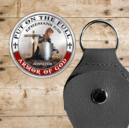 Personalized Woman Warrior of God Put On the Full Armor of God Ephesians 6:10 Pocket Hug