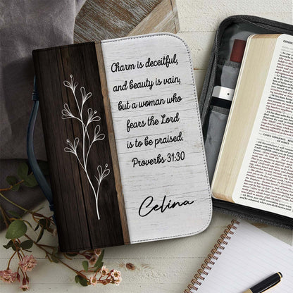 Personalized Woman Warrior of God Trust in the Lord with All Your Heart Proverbs 3:5-6 Leather Bible Cover