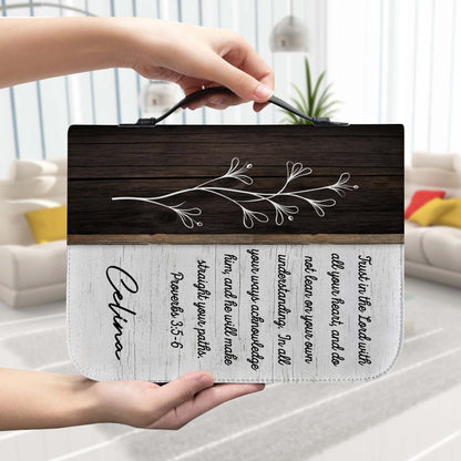 Personalized Woman Warrior of God Trust in the Lord with All Your Heart Proverbs 3:5-6 Leather Bible Cover