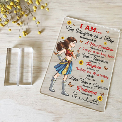 Personalized Wonder Woman Warrior I Am The Daughter Of A King A New Creation Acrylic Plaque