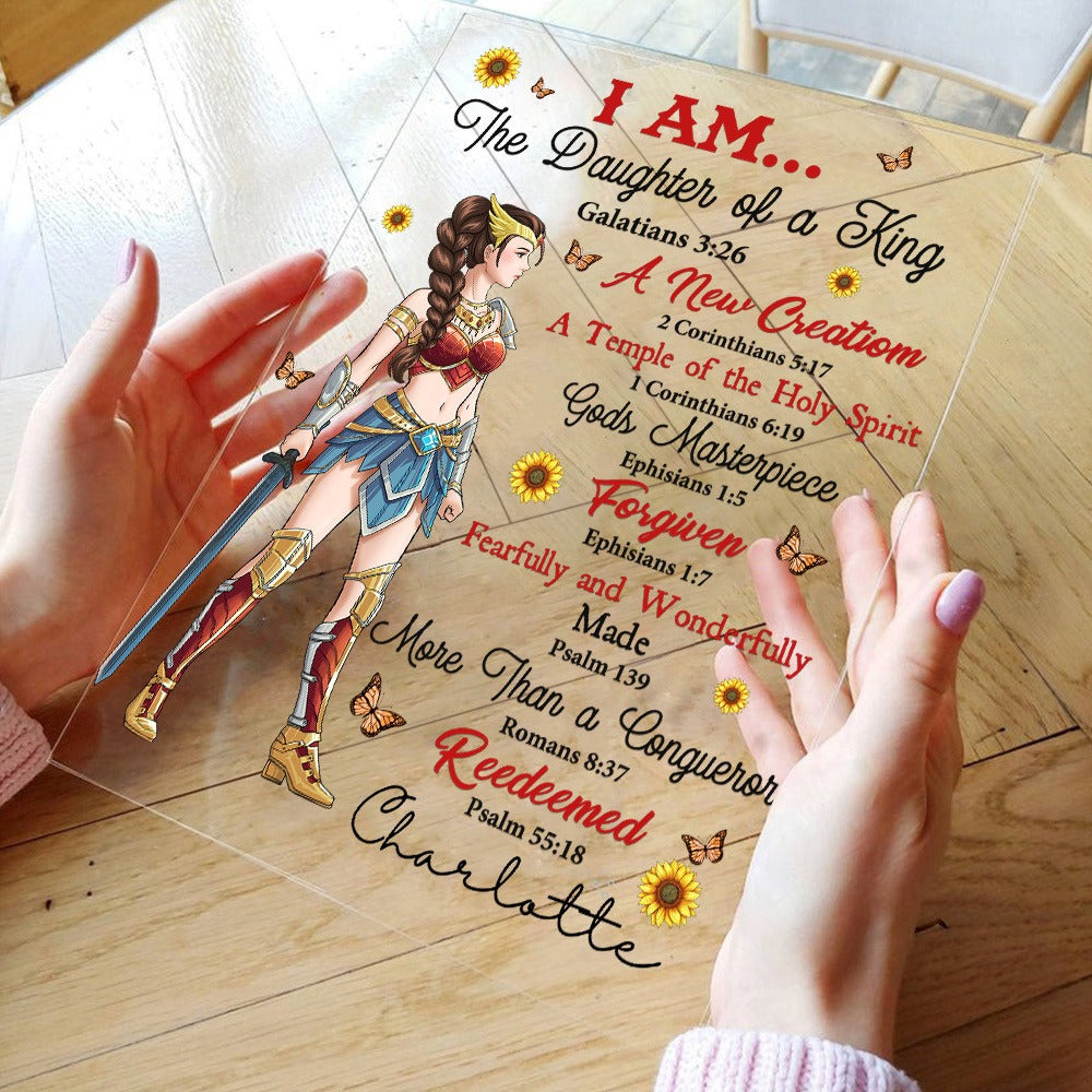 Personalized Wonder Woman Warrior I Am The Daughter Of A King A New Creation Acrylic Plaque