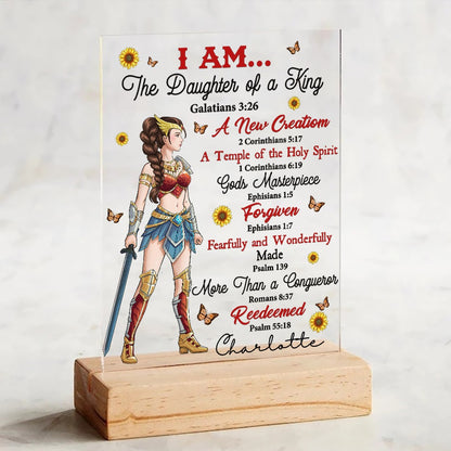 Personalized Wonder Woman Warrior I Am The Daughter Of A King A New Creation Acrylic Plaque