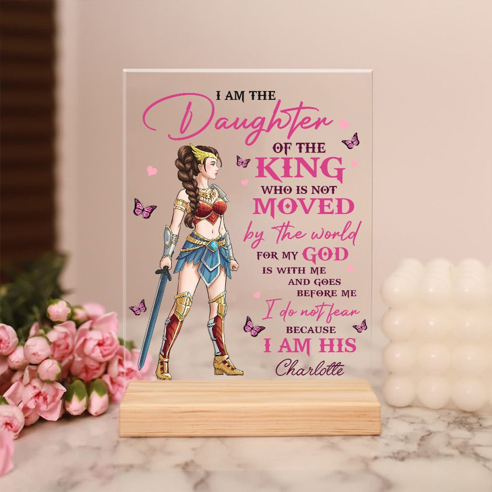 Personalized Wonder Woman Warrior Of God I Am A Daughter Of A King Acrylic Plaque