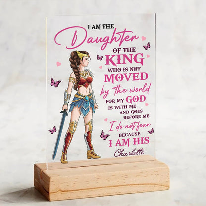 Personalized Wonder Woman Warrior Of God I Am A Daughter Of A King Acrylic Plaque