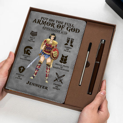 Personalized Wonder Woman Warrior Put On The Full Armor of God Ephesians 6:10 Notebook Set