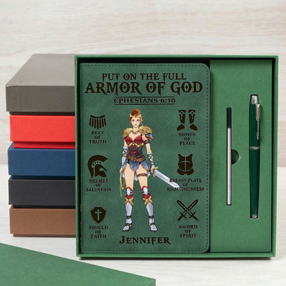 Personalized Wonder Woman Warrior Put On The Full Armor of God Ephesians 6:10 Notebook Set