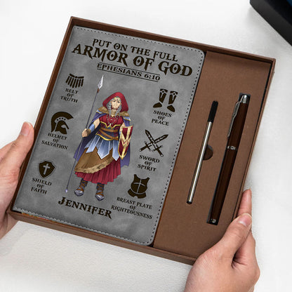 Personalized Wonder Woman Warrior Put On The Full Armor of God Ephesians 6:10 Notebook Set