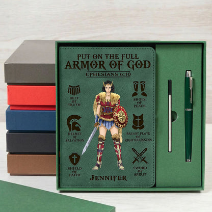 Personalized Wonder Woman Warrior Put On The Full Armor of God Ephesians 6:10 Notebook Set