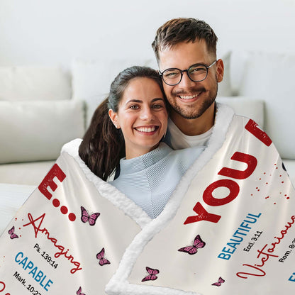 Personalized Wonder Woman Warrior You Are Beautiful Amazing Victorious Capable Hooded Blanket