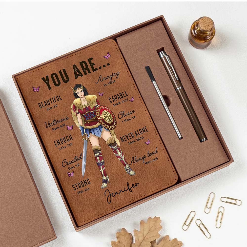 Personalized Wonder Woman Warrior You Are Beautiful Amazing Victorious Capable Notebook Set