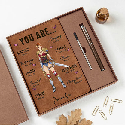 Personalized Wonder Woman Warrior You Are Beautiful Amazing Victorious Capable Notebook Set