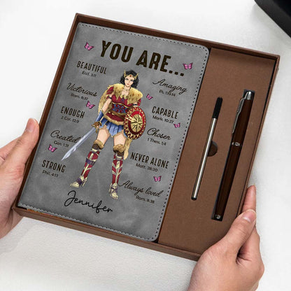 Personalized Wonder Woman Warrior You Are Beautiful Amazing Victorious Capable Notebook Set