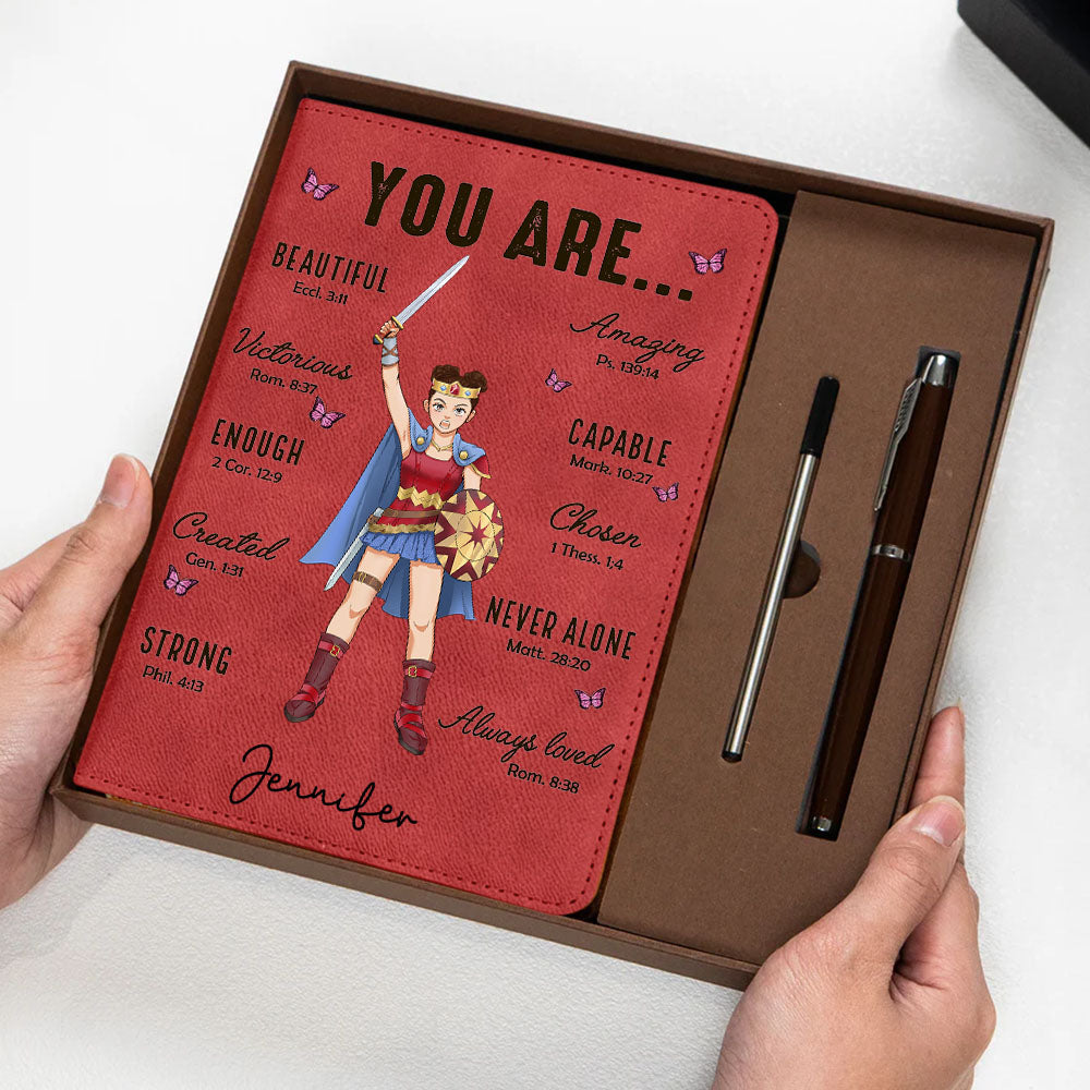 Personalized Wonder Woman Warrior You Are Beautiful Amazing Victorious Capable Notebook Set