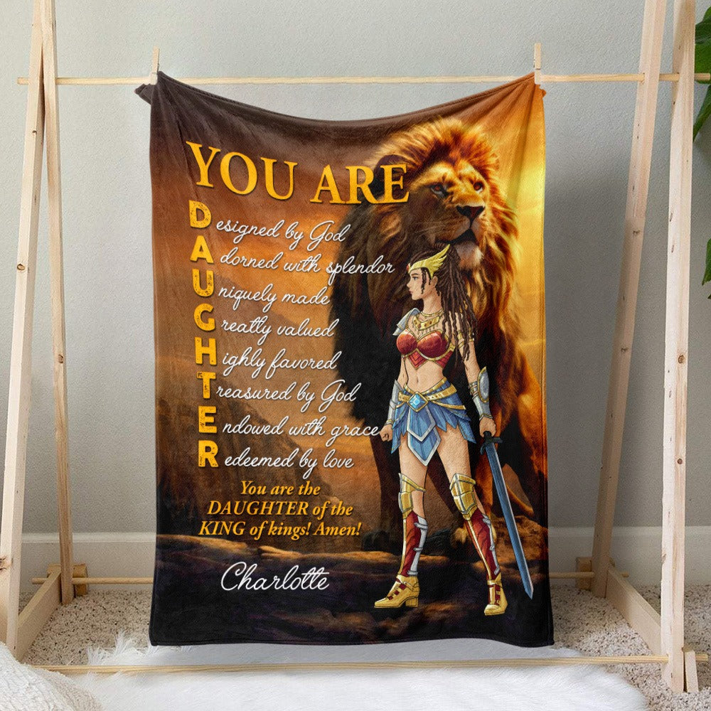 Personalized Wonder Woman Warrior, You Are Designed By God You Are The Daughter Of The King Blanket