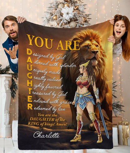 Personalized Wonder Woman Warrior, You Are Designed By God You Are The Daughter Of The King Blanket