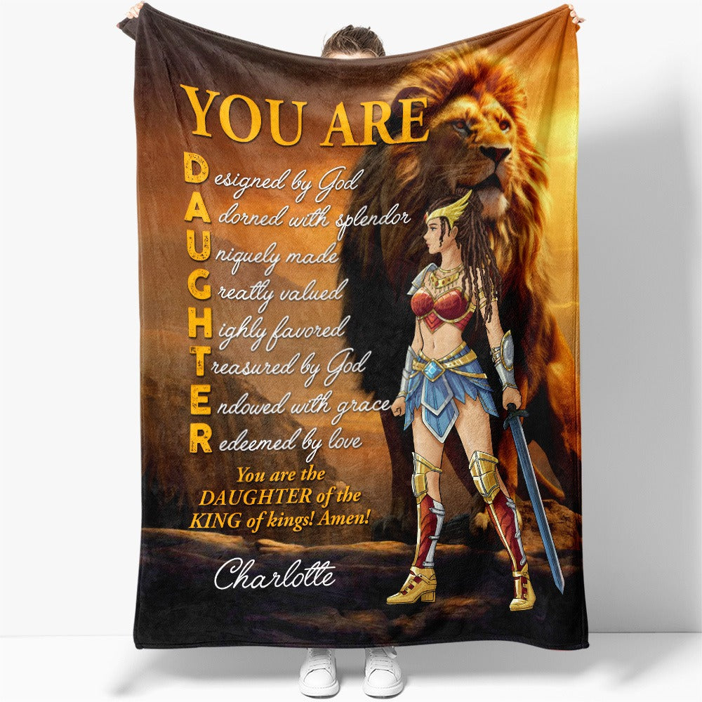 Personalized Wonder Woman Warrior, You Are Designed By God You Are The Daughter Of The King Blanket