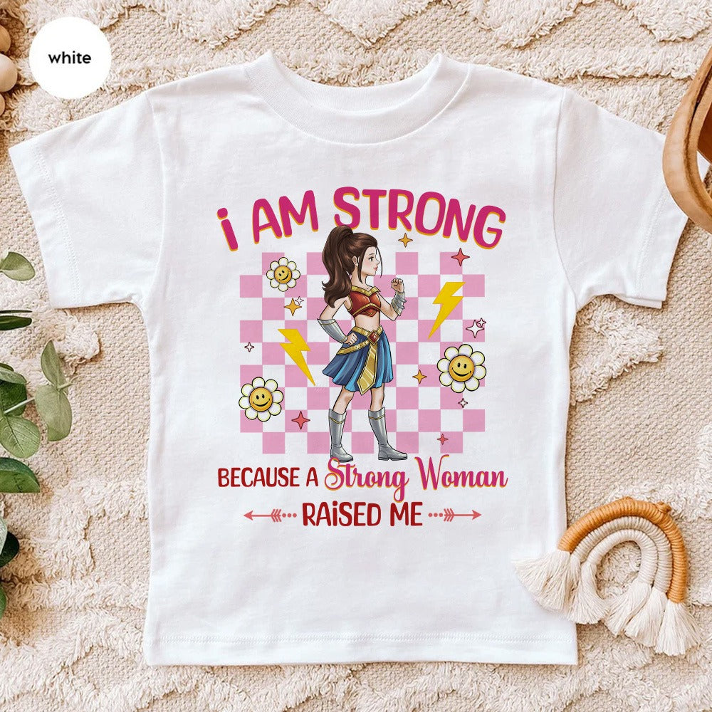 Personalized Daughter Warrior Strong Woman Because A Strong Woman Raised Me T-Shirt