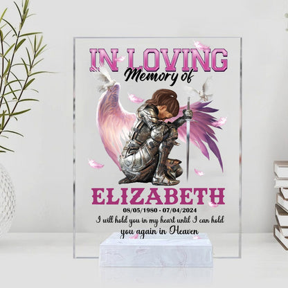 Personalized Woman Warrior Of God In Loving Memory Of Memorial Acrylic Plaque