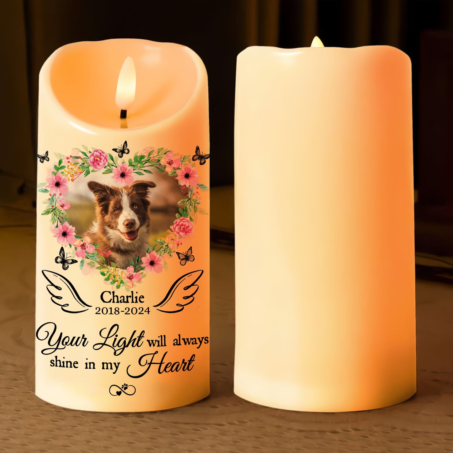 Pet Memorial Led Candle Your Light Will Always Shine In My Heart - Personalized Photo LED Candle