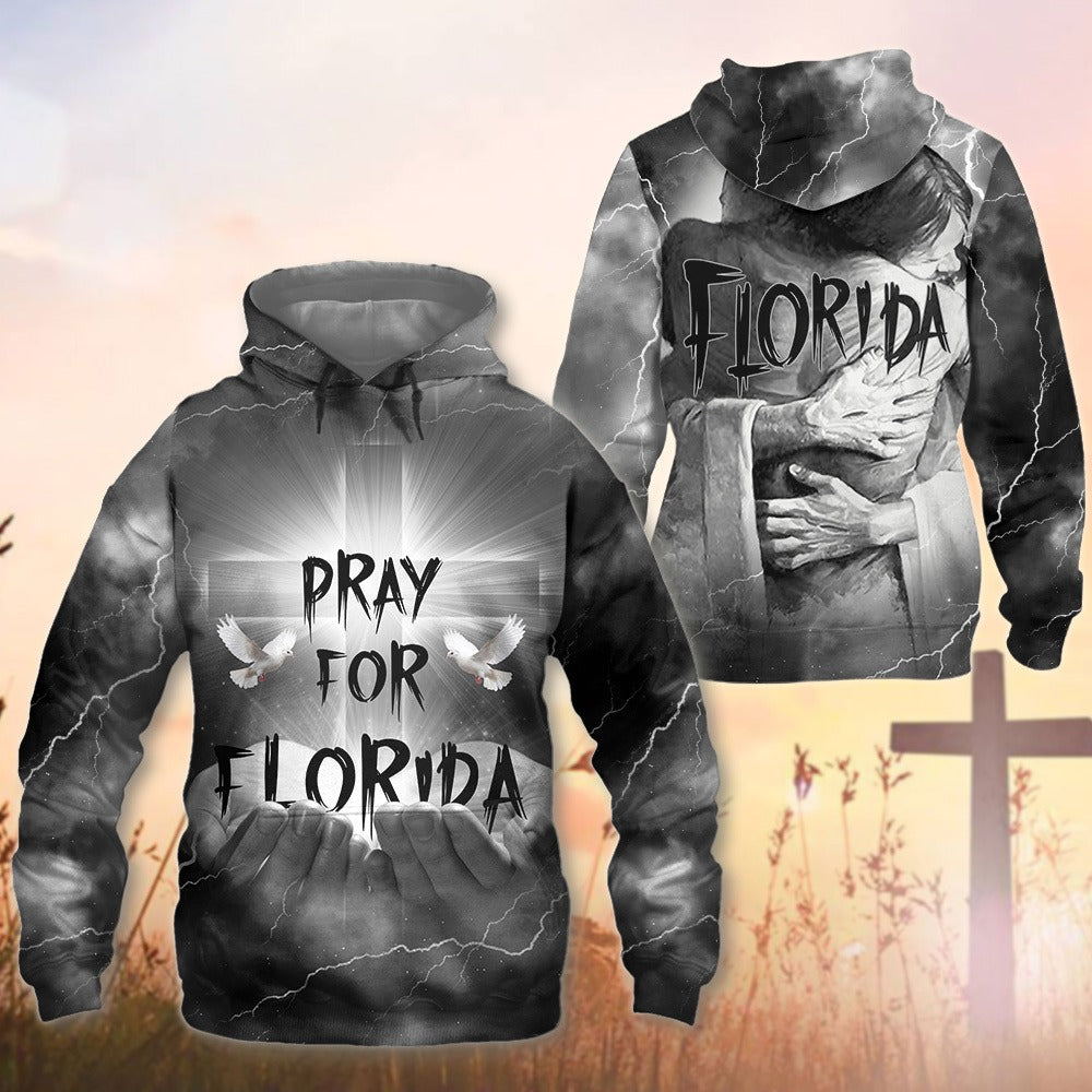 Pray for Florida, Jesus Protects Florida Faith And Hope 3D All Over Print T-Shirt And Hoodie