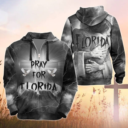 Pray for Florida, Jesus Protects Florida Faith And Hope 3D All Over Print T-Shirt And Hoodie