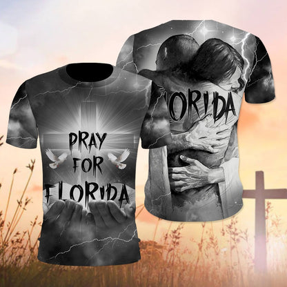 Pray for Florida, Jesus Protects Florida Faith And Hope 3D All Over Print T-Shirt And Hoodie