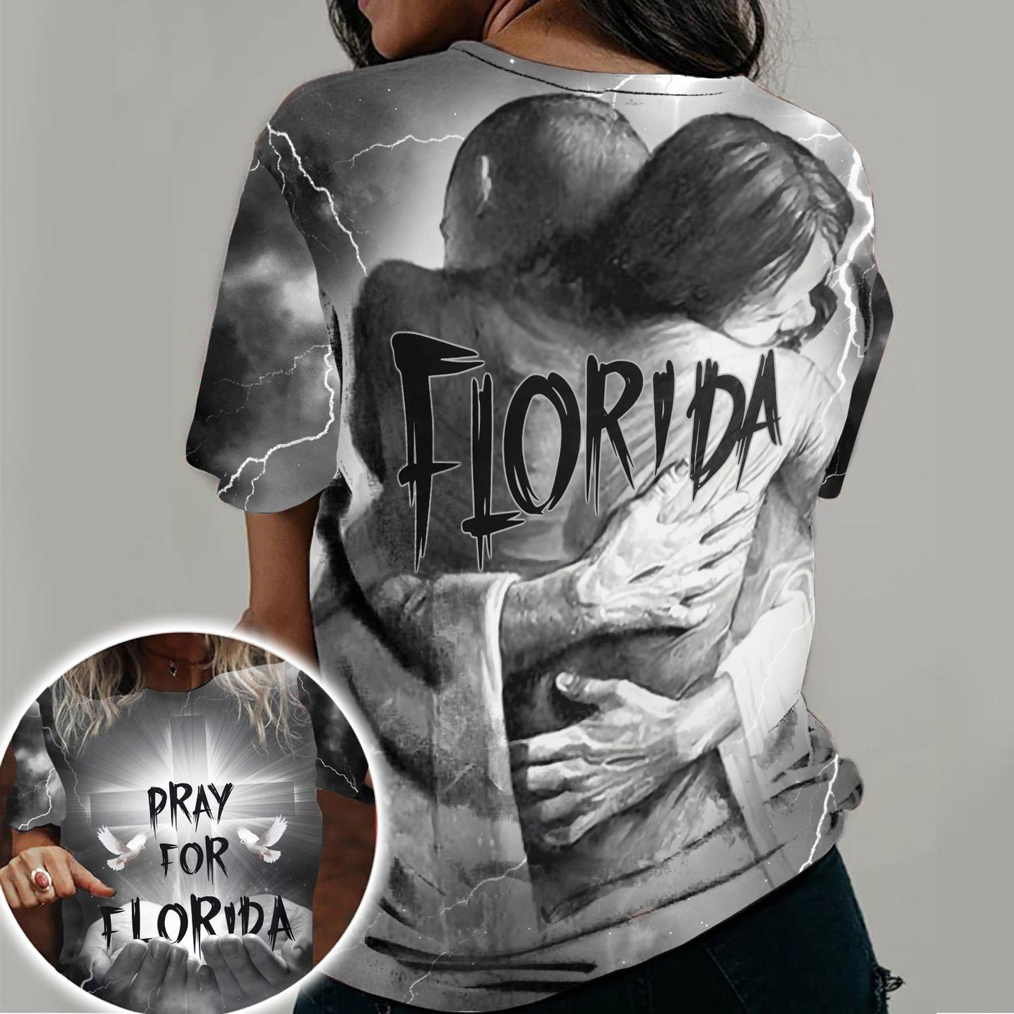 Pray for Florida, Jesus Protects Florida Faith And Hope 3D All Over Print T-Shirt And Hoodie