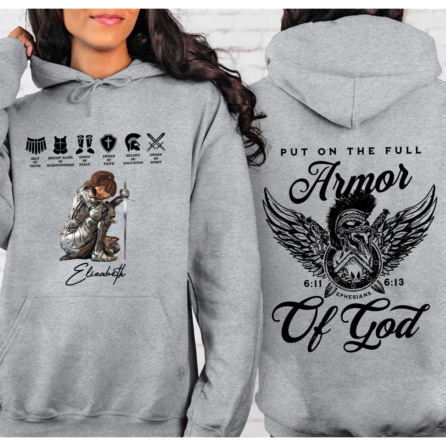 Put On The Full Armor Of God - Ephesians 6:10 - Personalized Warrior Of God Sweatshirt And Hoodie